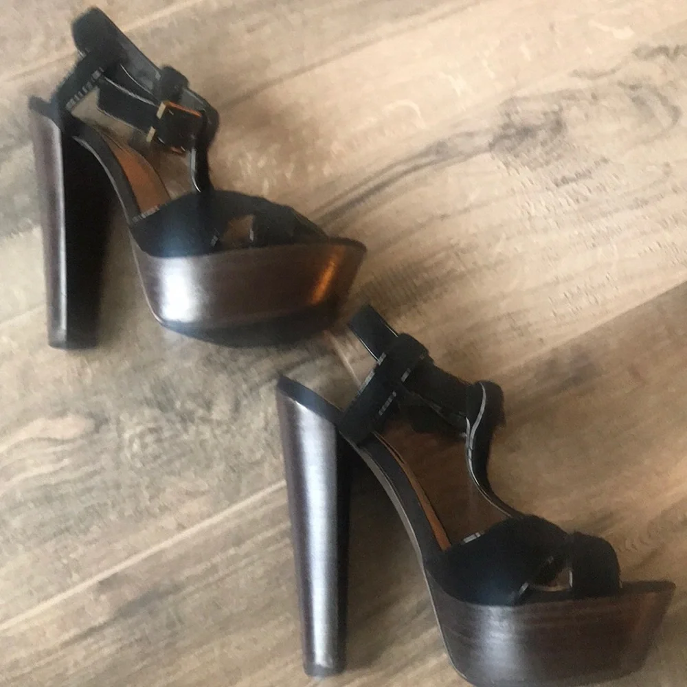 Steve Madden Black Platform High Heel Sandals